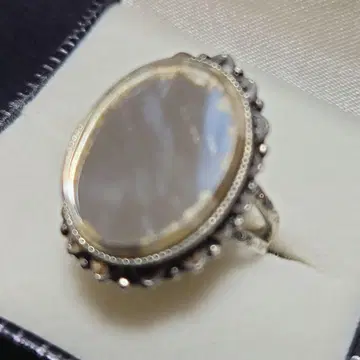 실버 오벌 미러 반지 케이스 없음