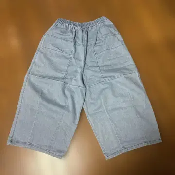 캐싯 라이트 블루 저지 데님 볼 팬츠 전체 밴딩