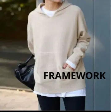 수회 착용 FRAMEWORK 울 캐시미어 혼방 후데트 풀오버