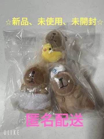 카피바라 목욕탕 봉제 인형 가챠 3종 세트