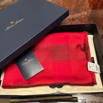 Brooks Brothers 빨간색 체크 무늬 스카프