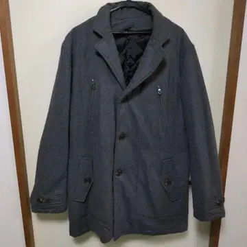 그레이 울 혼방 코트