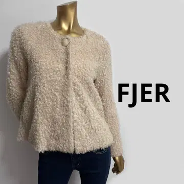 [ 4742 ] FJER 복슬복슬 퍼 아우터 자켓 M 베이지