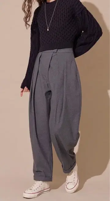 알리시아스탠 그레이 와이드 팬츠 플리츠