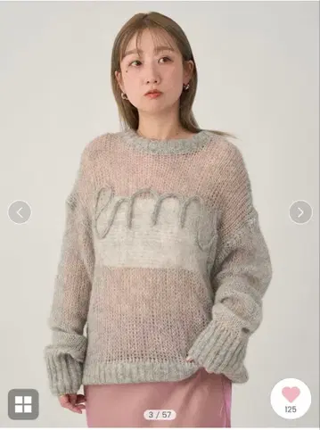 emmi 로고 모헤어 니트 풀오버