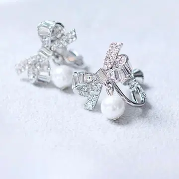 CELFORD 리본 펄 귀찌 실버