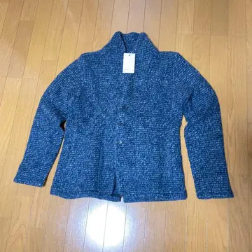 네이비 버튼 숄 가디건