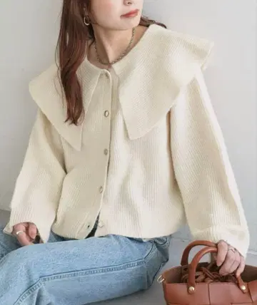 미사용 새상품 Discoat WEB 한정판 빅칼라 가디건