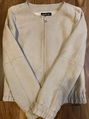 INDIVI 스웨이드 노카라 자켓