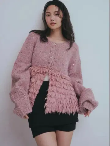 [ Andequal ] fringe design gritter knit