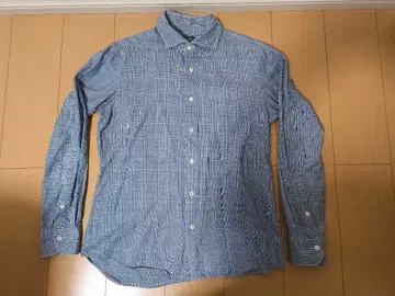 KAMAKURA 긴팔 셔츠 134 파랑과 화이트 체크