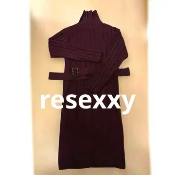 resexxy 리젝시 와이드 리브 니트 원피스 M 퍼플
