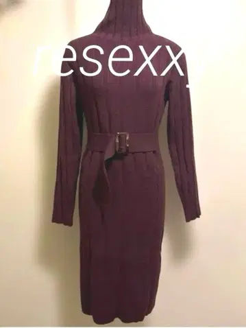 resexxy 리젝시 와이드 리브 니트 원피스 M 퍼플