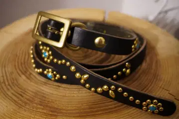 터콰이즈 스터드 내로우 벨트 스터드 벨트