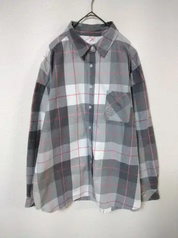 베이플로우 긴팔 플란넬 셔츠 여성용 XL 새상품급 체크 무늬 오버 사이즈