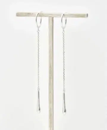 WOJE  SV925 실버 롱 체인 귀찌 페어