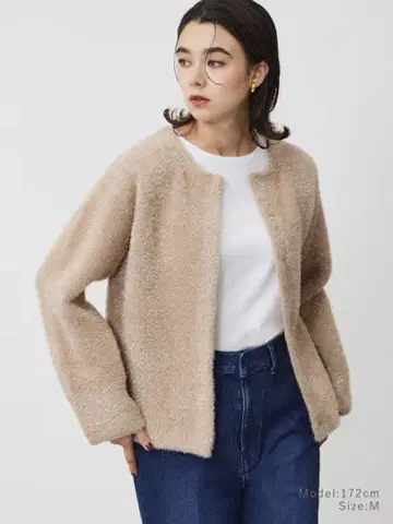 새상품 플라스테 라메 페더 얀 가디건 M 사이즈