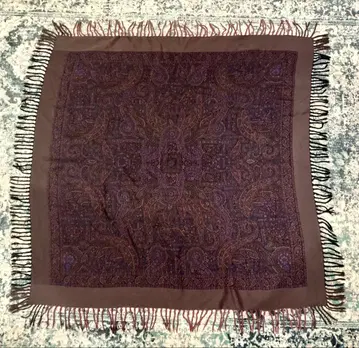 [ 새상품급 ] 울 100% 스톨 무릎 담요 페이즐리 무늬