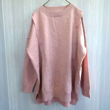 여성용 상의 니트 스웨터 티셔츠 핑크 프리 사이즈