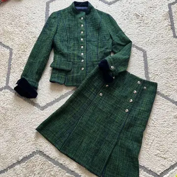 [ 새상품급 ] MOGA 모가 그린 트위드 셋업 스탠드 카라