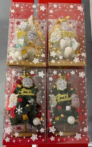 치이카와 (먼작귀) 하치와레 토끼 크리스마스 트리 2종 4개 세트