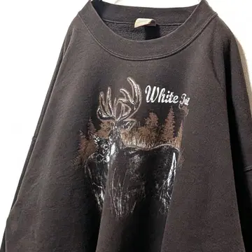 조지 화이트 제이 사슴 로고 맨투맨 트레이닝복 브라운 XL 구제 의류