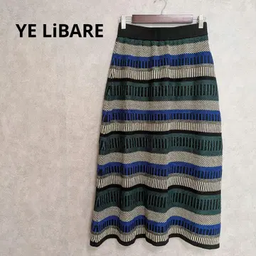 YE LiBARE 자카드 무늬 니트 롱 스커트 F