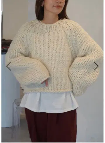 카베사 로쏘 크롭 로우게이지 니트 상의