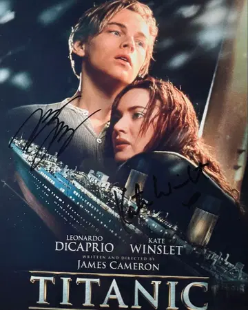 타이타닉 레오나르도 디카프리오 & 케이트 2인 친필 사인 사진 h