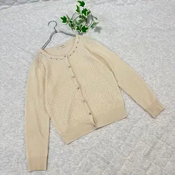 패뷸러스 앙제 [ M ] 새상품급 가디건 비즈 장식 심플 귀여움