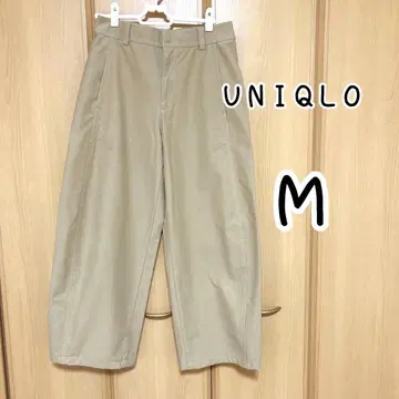 UNIQLO 베이지 저지 배럴 레그 팬츠 M 사이즈