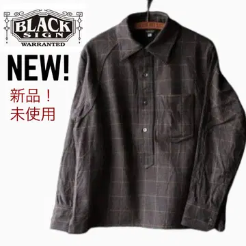 [미사용 새상품 샘플] 블랙사인 헤더플레이 로거 셔츠 브라운