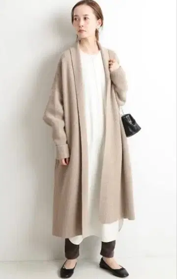 새상품급 IENA 울 캐시미어 롱 가운 롱 코트 코디건