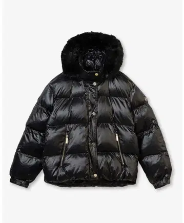 마이클코어스 블랙 퍼 다운 자켓