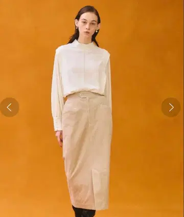 PUBLIC TOKYO 코듀로이 펜슬 스커트 화이트 FREE