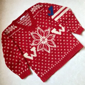 원더풀 월드 카네코 이사오 니트 스웨터 V넥 노르딕 무늬