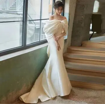 2차 모임 드레스 머메이드 드레스 새틴 드레스 웨딩 드레스