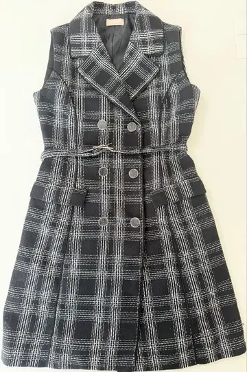 RESEXXY 트위드 슬리브리스 미니 원피스