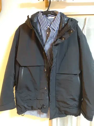 유니클로 질 샌더 콜라보 다운 오버 사이즈 후드티 XL 블랙