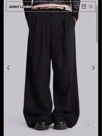 jaded london 블랙 스트라이프 와이드 팬츠 W30