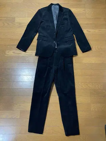 블랙 코듀로이 정장 세트