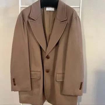 ATTISESSION 더블 브레스트 자켓 36 베이지