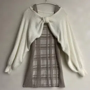 립서비스 리본페더 앙상블 니트 원피스