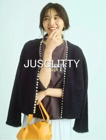JUSGLITTY 펄 니트 자켓