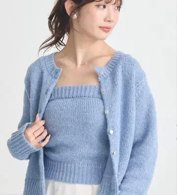 SET2점 플라워 스팽글 가디건 + 뷔스티에