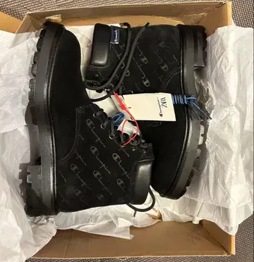 Champion X ZARA 레이스업 가죽 부츠 블랙