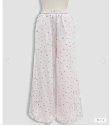 Honey Cinnamon 코튼 사다리 레이스 스웨트 팬츠 핑크