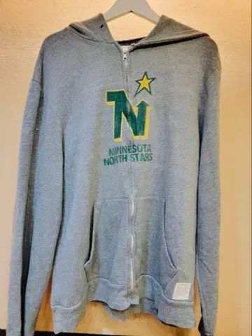 Minnesota North Stars 집업 후드티 그레이