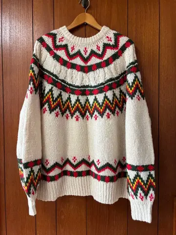 니트 노르딕 무늬 kutir 틸 스웨터 루즈핏 빅 사이즈