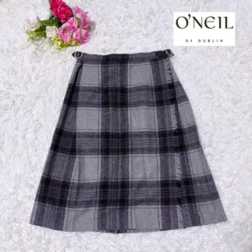 [ 새상품급 ] 오닐 오브 더블린 퀼트 스커트 울 체크 플리츠 36